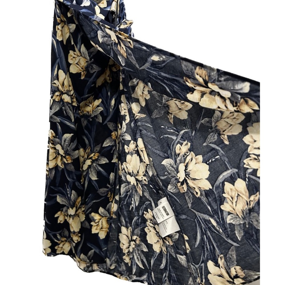 Reformation Umbria Midi Dress Tropical Wrap Bottom Cut Out Plumeria Floral 0 - Picture 9 of 10